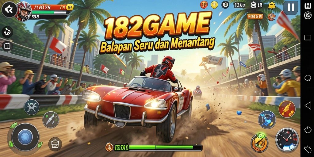 Tampilan gameplay balapan yang intens dan menegangkan.