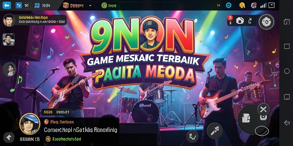 Tampilan gameplay <strong>9N9N</strong> dengan berbagai pilihan lagu musik.