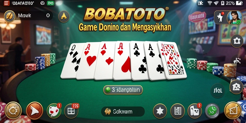Screenshot gameplay BOBATOTO yang menunjukkan serunya permainan domino.