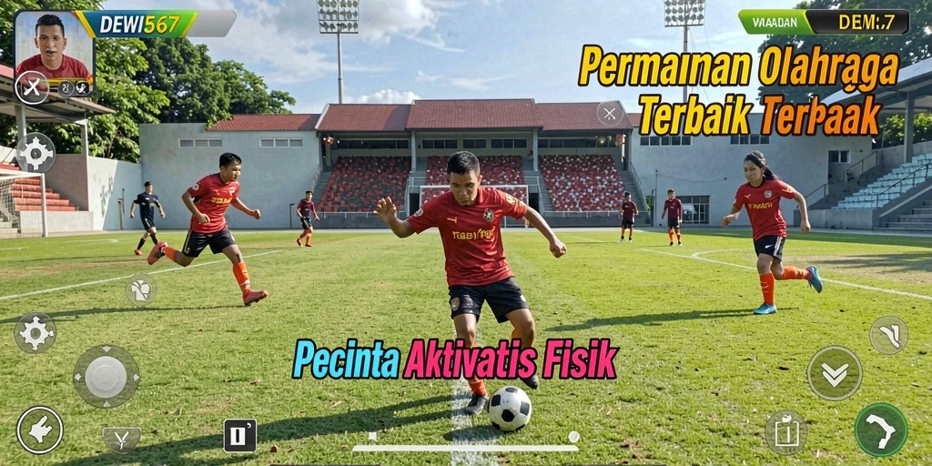 Tangkapan layar DEWI567 menunjukkan aksi seru dalam permainan olahraga.