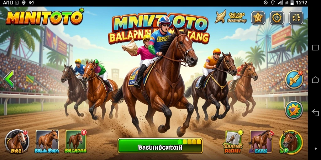 Tampilan gameplay menarik dari MINITOTO dengan berbagai trek balapan.