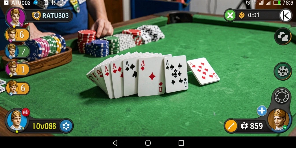Tampilan gameplay Gaple yang seru dan interaktif di RATU303.