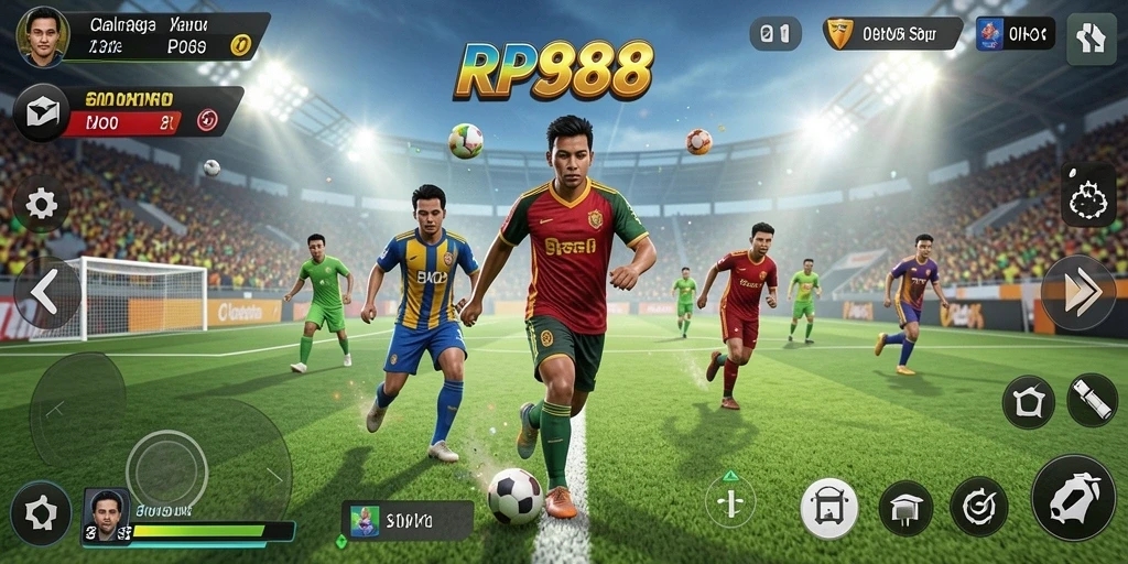 Menampilkan aksi intens dari gameplay olahraga di RP888.